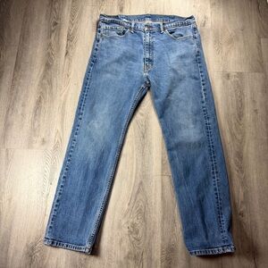Levis 505 Jeans Mens 38x30 Medium Wash Blue Straight Fit Classic Denim Red Tab